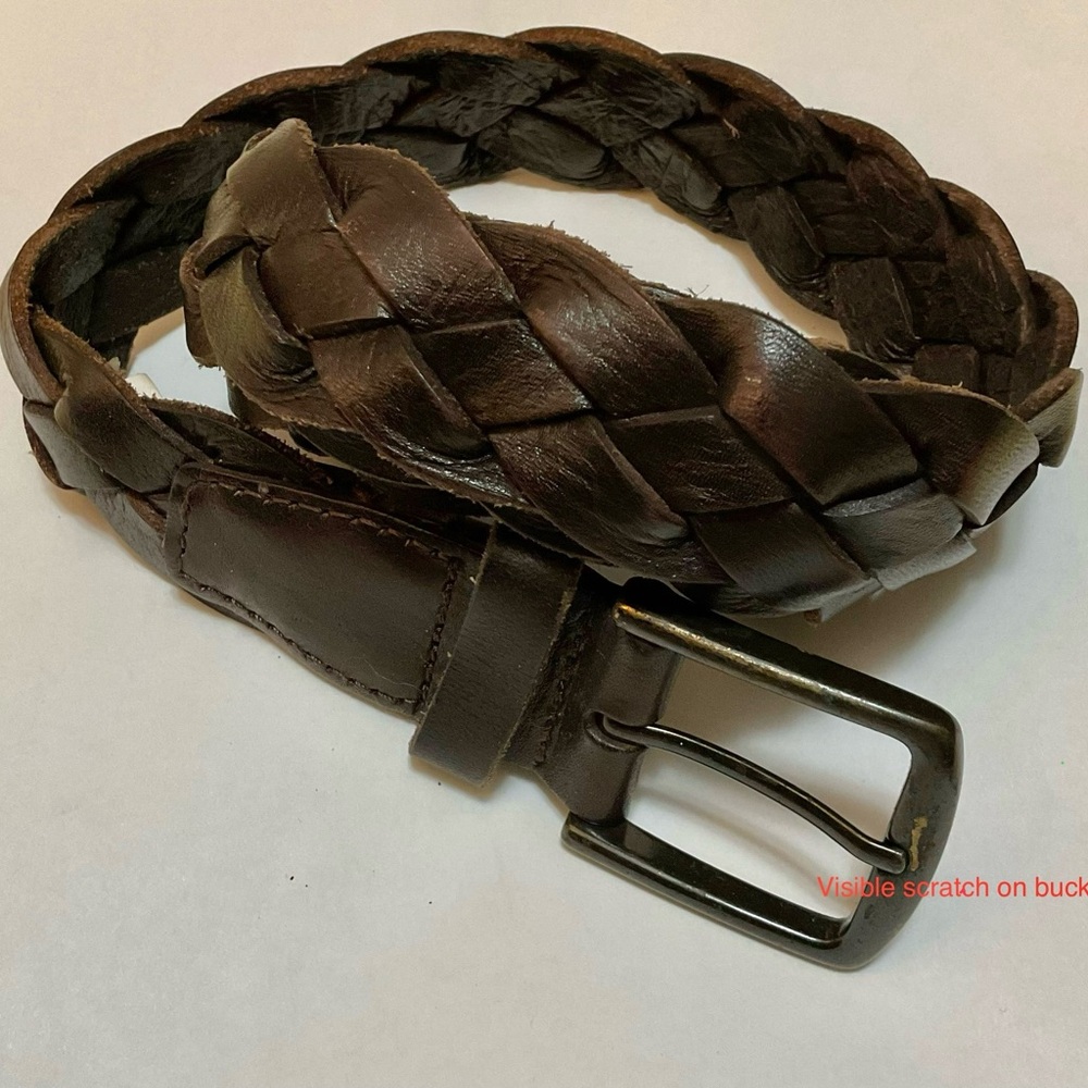 Gap Women’s Brown Leather Braided Belt Size 32W